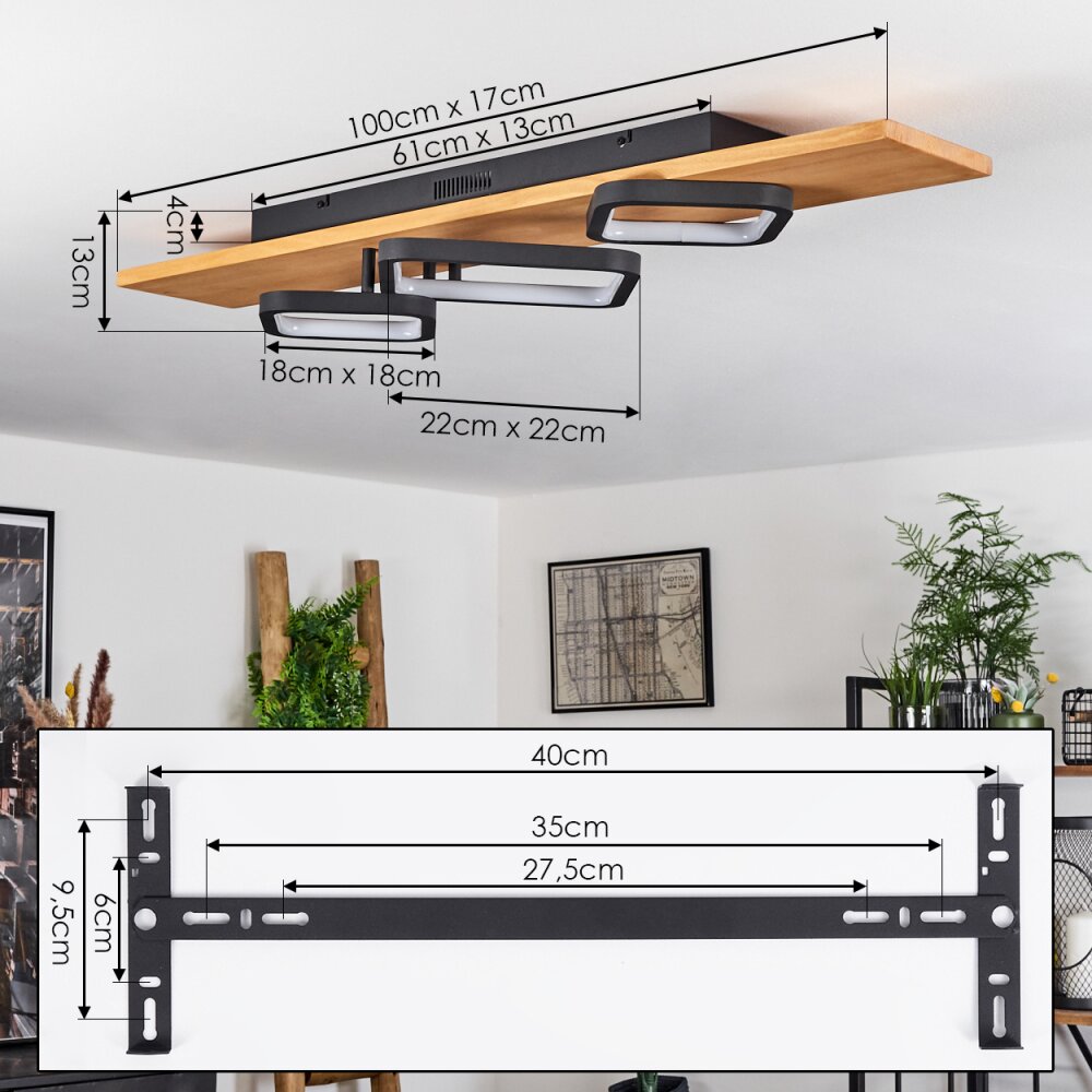 Pompu Ceiling Light LED Ecru, black, 1-light source
