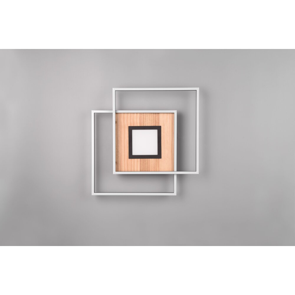 Trio Via Ceiling Light LED Wood like finish, black, 1-light source, Remote control