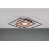 Trio Via Ceiling Light LED Wood like finish, black, 1-light source, Remote control