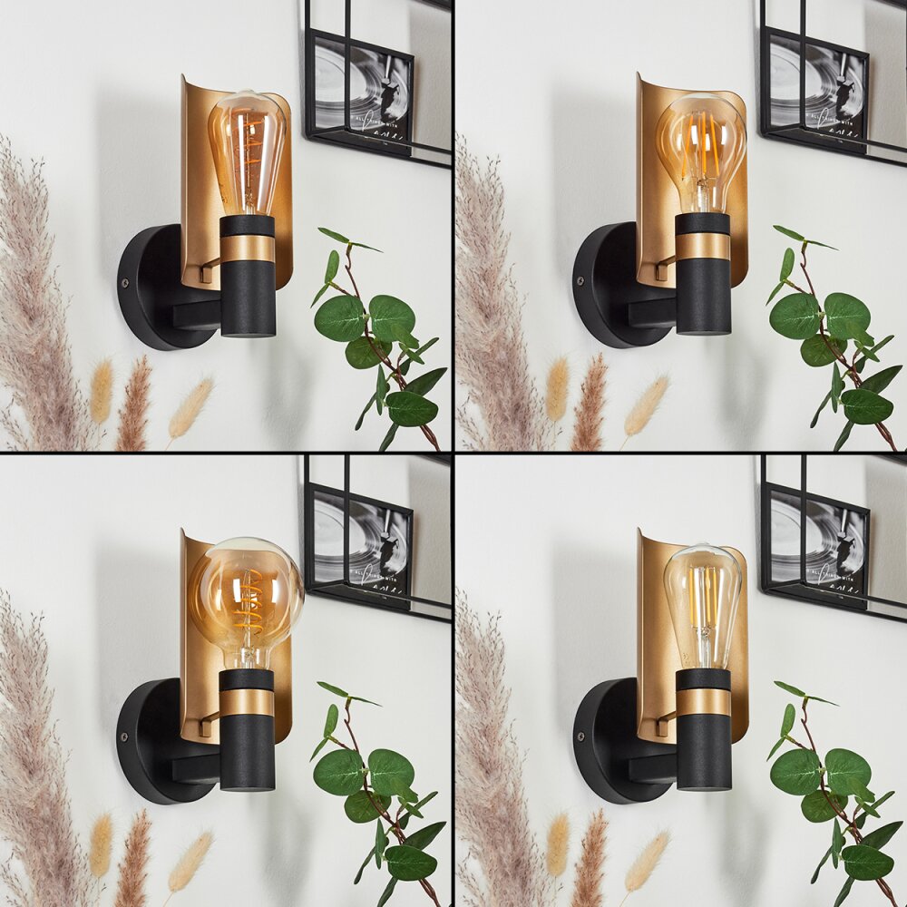 Labansiek Wall Light brass, black, 1-light source