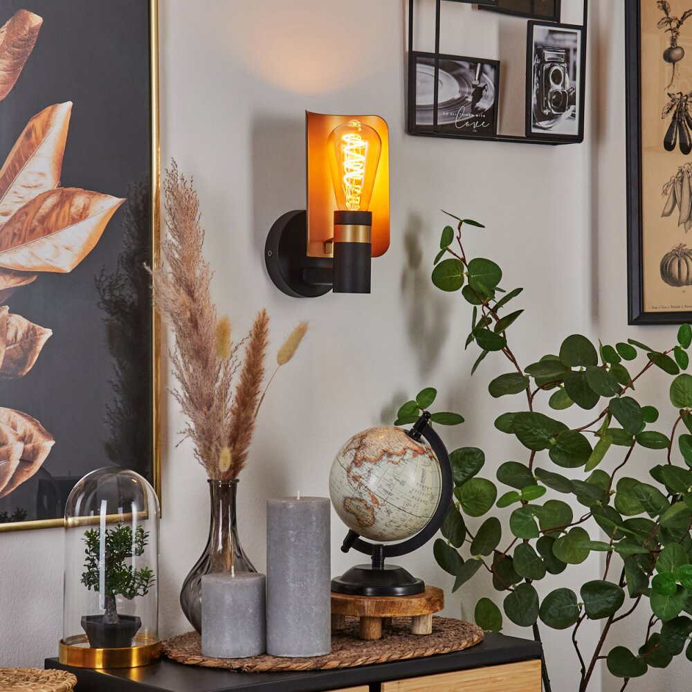 Labansiek Wall Light brass, black, 1-light source