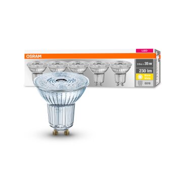 OSRAM Set of 5 LED GU10 2,6 Watt 2700 Kelvin 230 Lumen