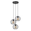 Lucide DANZA Pendant Light black, 3-light sources