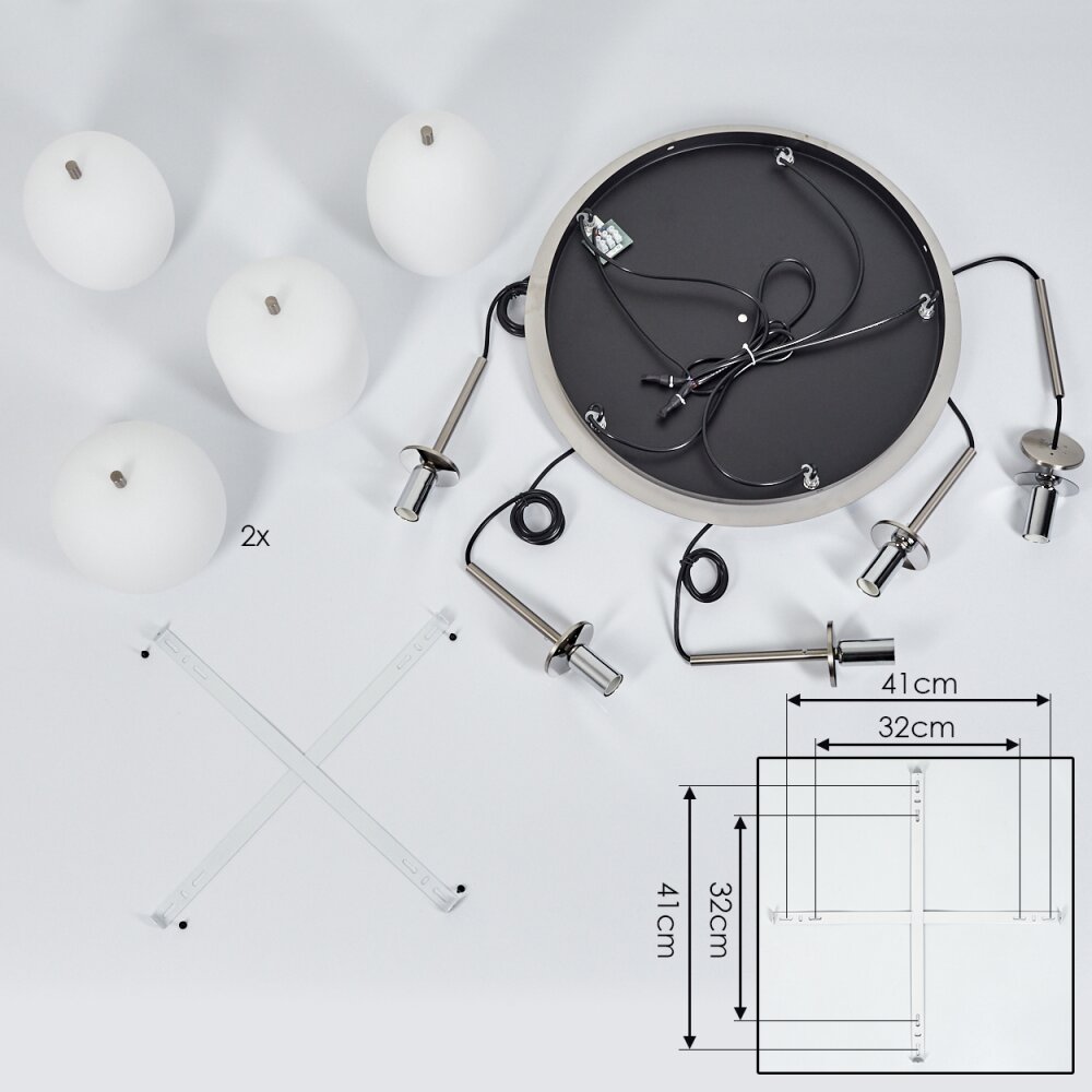 Verbania Pendant Light matt nickel, 5-light sources