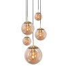 Steinhauer Bollique Pendant Light brass, 5-light sources