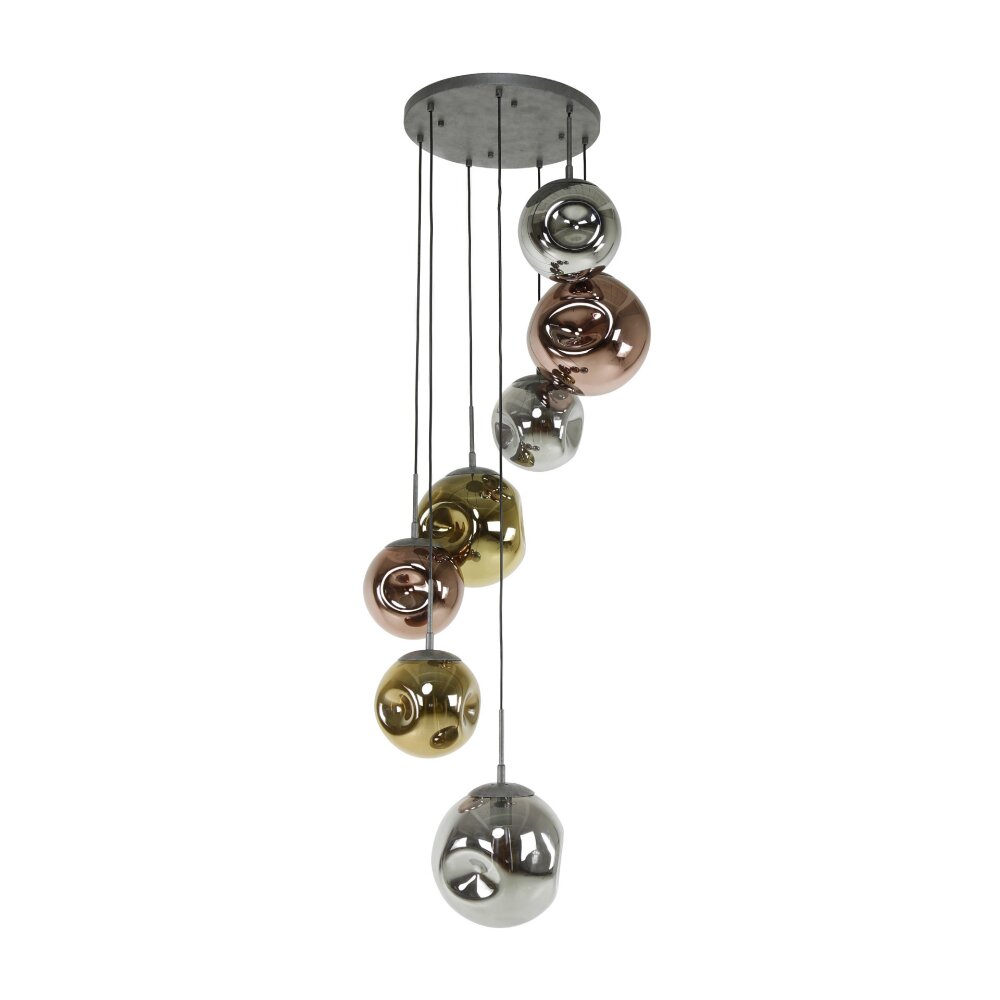 Stellar Pendant Light Oxidised Silver, 7-light sources
