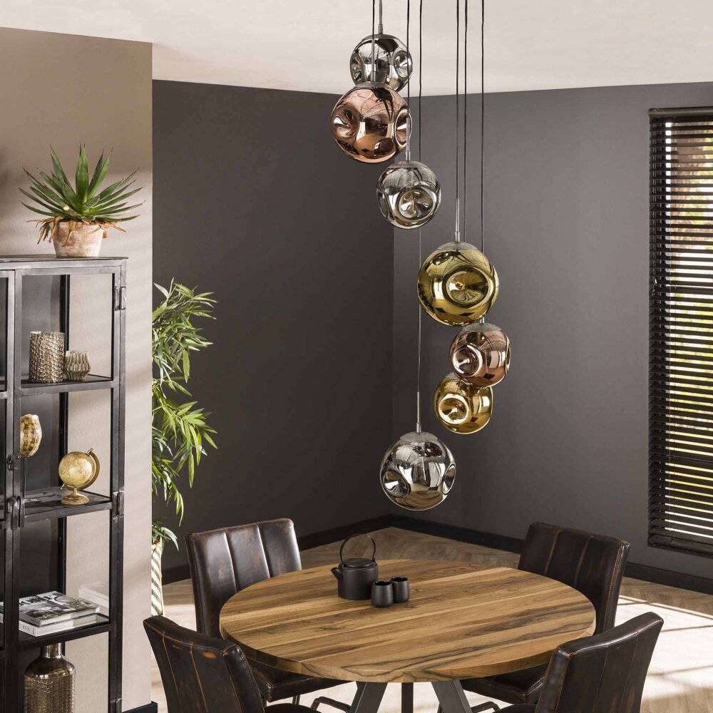 Stellar Pendant Light Oxidised Silver, 7-light sources