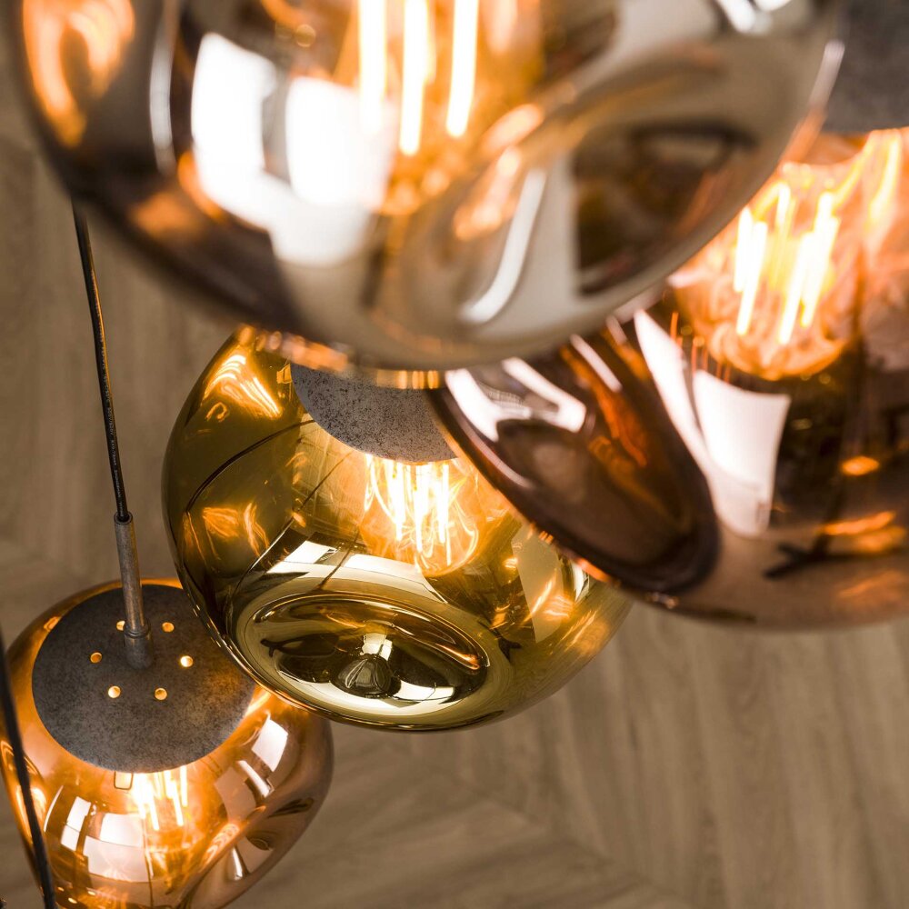 Stellar Pendant Light Oxidised Silver, 7-light sources