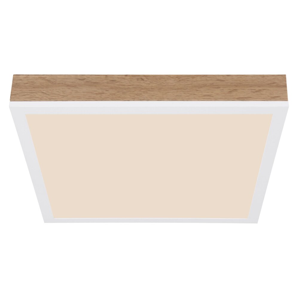 Globo DORO Ceiling Light LED Wood like finish, white, 1-light source