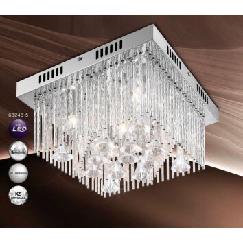 Globo MARABOU ceiling light chrome, 5-light sources