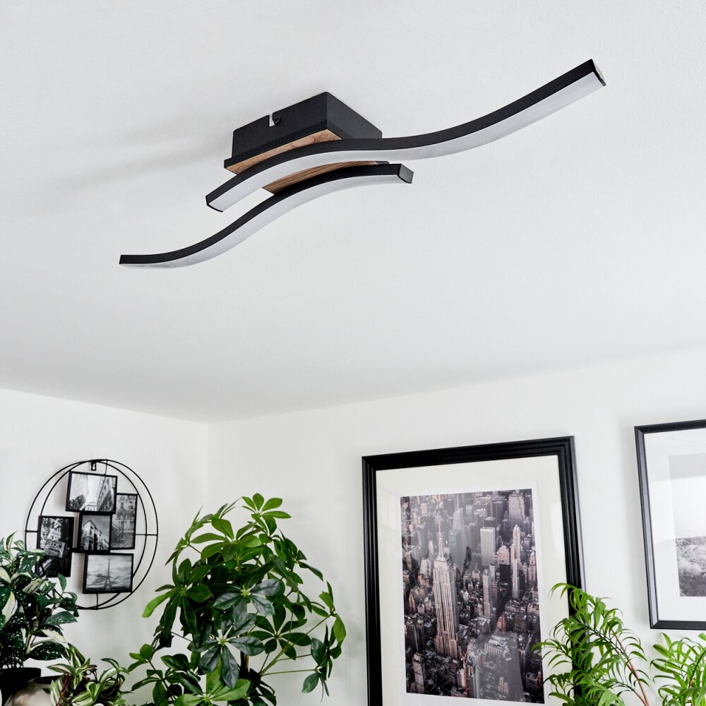 Letala Ceiling Light LED Wood like finish, 2-light sources