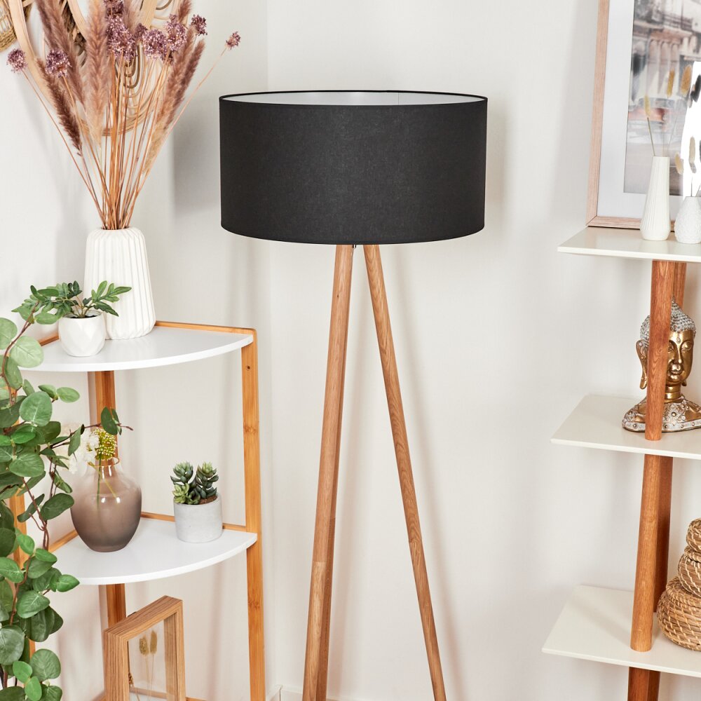 Saladillo Floor Lamp Dark wood, white, 1-light source