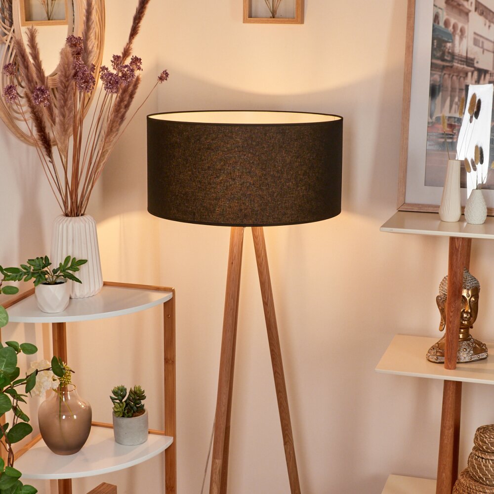Saladillo Floor Lamp Dark wood, white, 1-light source