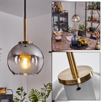 Koyoto Pendant Light glass 15 cm antique brass, 1-light source