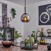 Koyoto Pendant Light glass 15 cm stainless steel, black, 1-light source