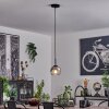 Koyoto Pendant Light glass 15 cm stainless steel, black, 1-light source