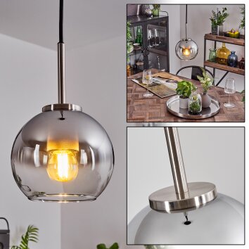 Koyoto Pendant Light glass 15 cm black, silver, 1-light source