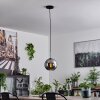 Koyoto Pendant Light glass 20 cm black, silver, 1-light source