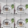 Koyoto Pendant Light glass 25 cm black, silver, 1-light source