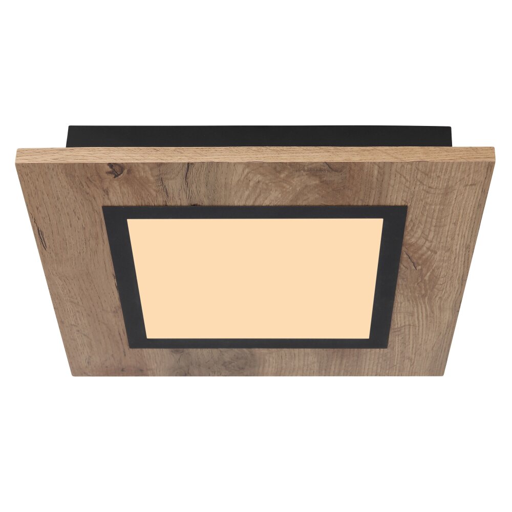 Globo LEA Ceiling Light LED Wood like finish, black, 1-light source