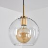 Koyoto Pendant Light glass 25 cm gold, black, 1-light source