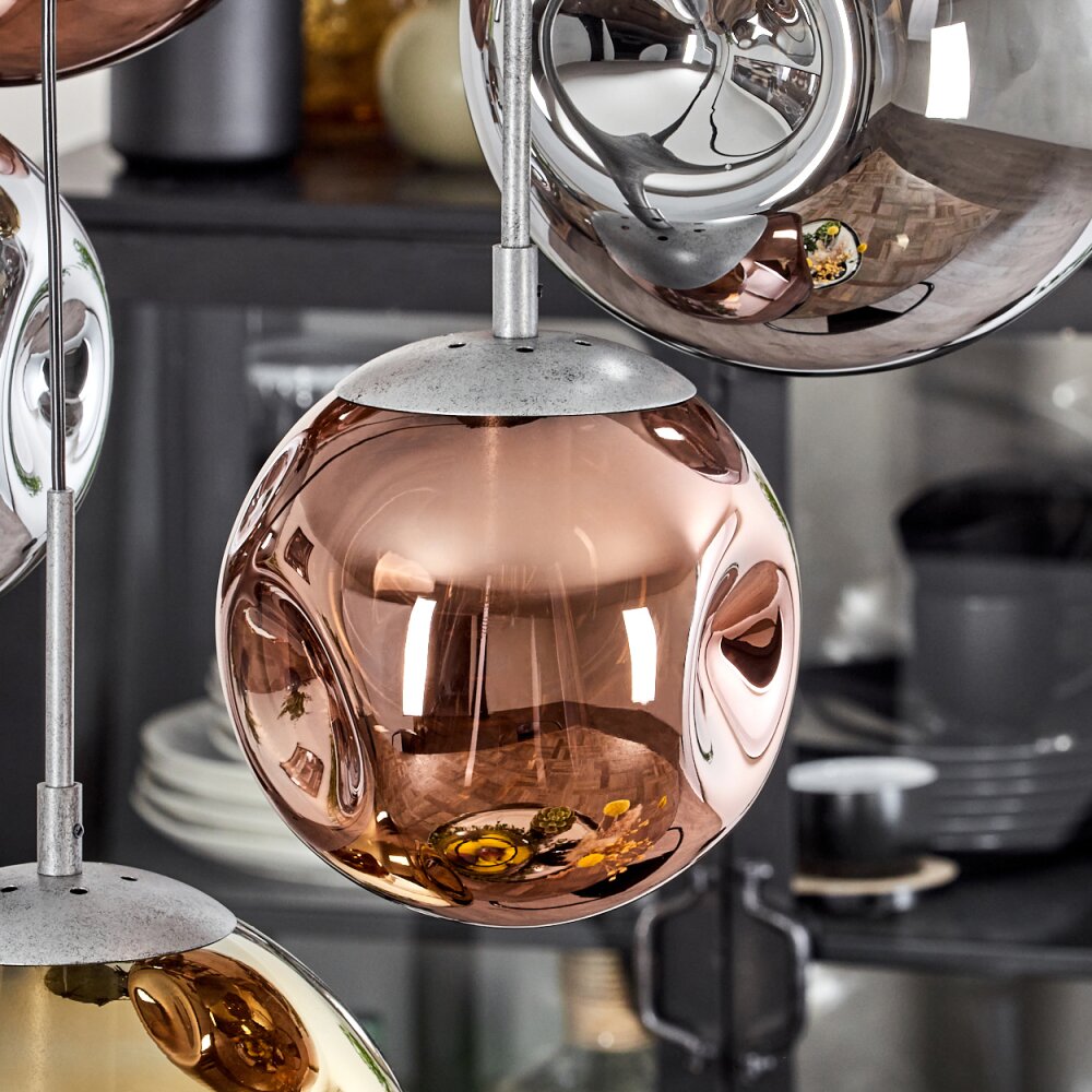 Cabreiro Pendant Light Oxidised Silver, 7-light sources
