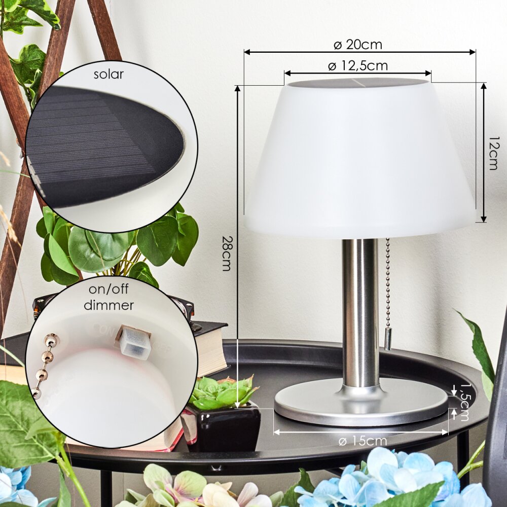 Alcudia Solar Table lamp LED matt nickel, 10-light sources