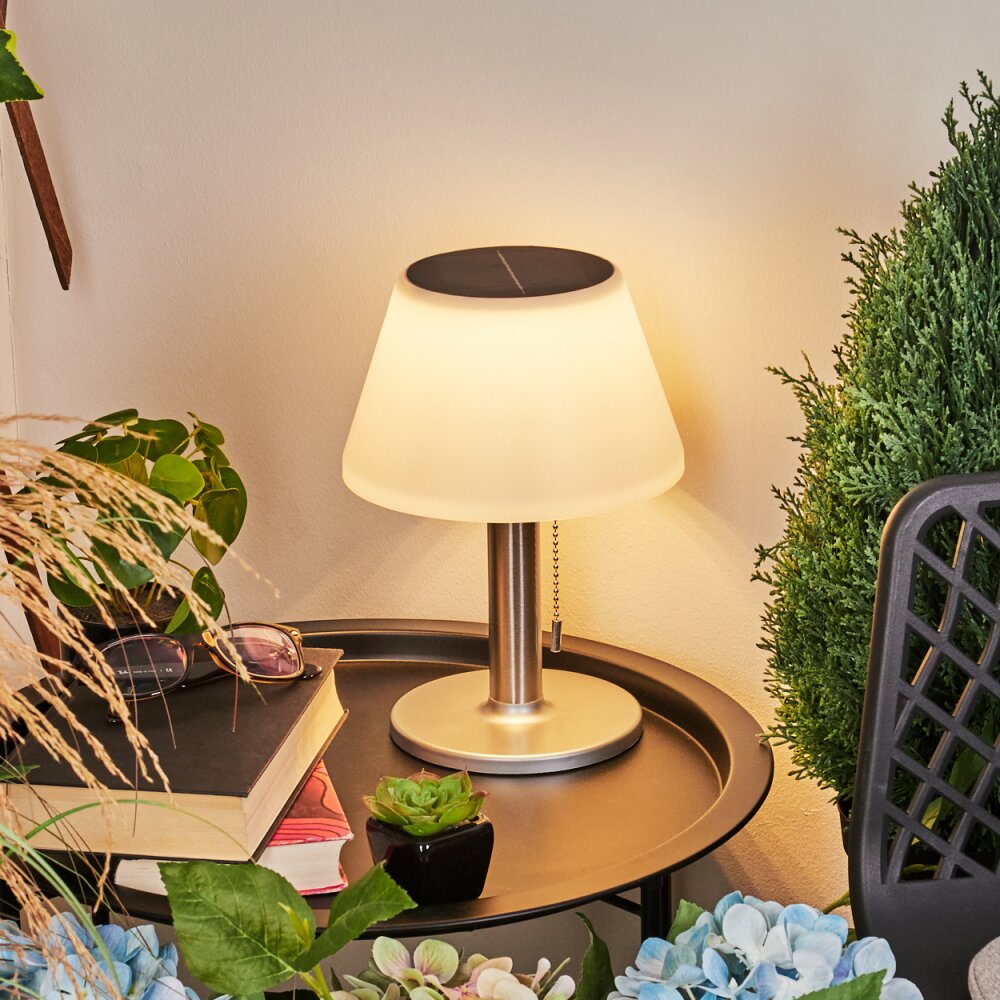 Alcudia Solar Table lamp LED matt nickel, 10-light sources
