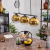 Koyoto Pendant Light glass 20 cm gold, clear, 3-light sources