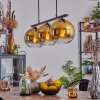 Koyoto Pendant Light glass 20 cm gold, clear, 3-light sources