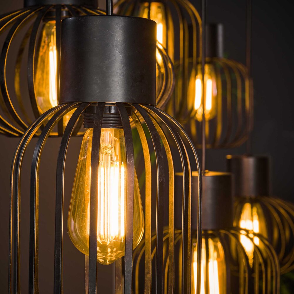 Lalora pendant luminaire anthracite, 6-light sources