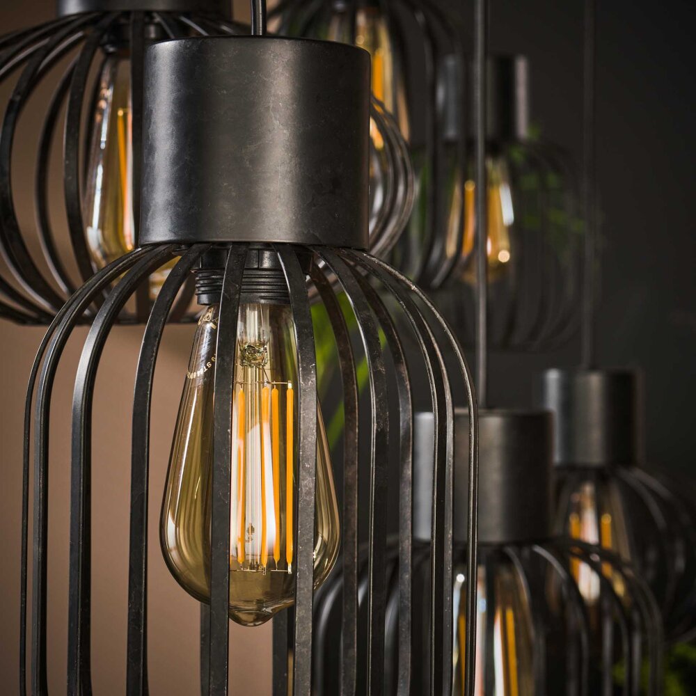 Lalora pendant luminaire anthracite, 6-light sources