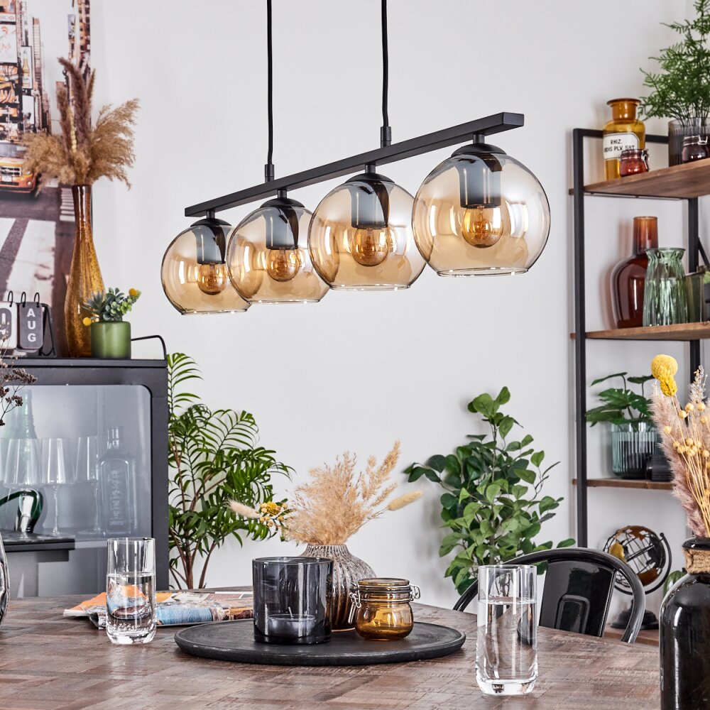 Koyoto Pendant Light glass 15 cm Amber, 4-light sources