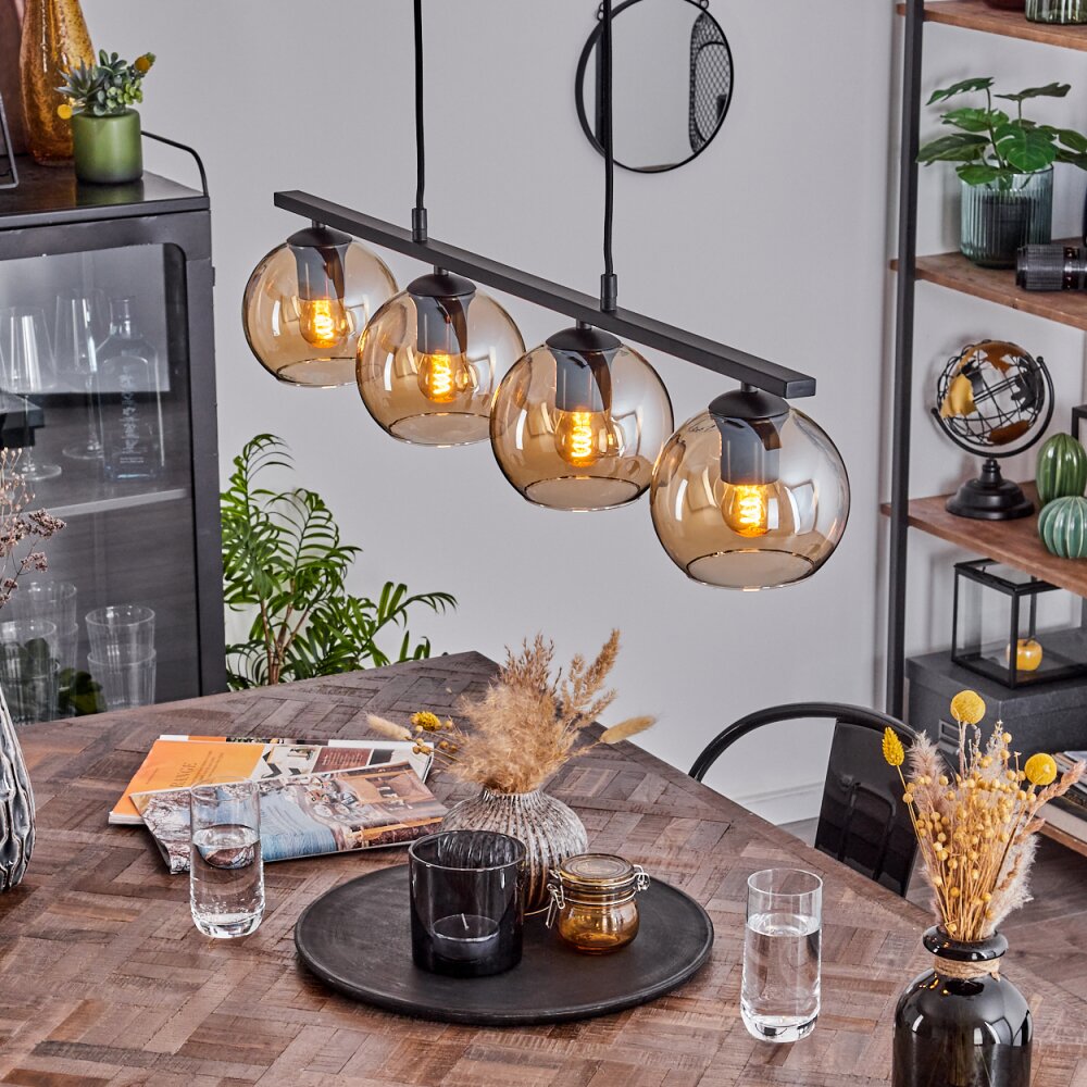 Koyoto Pendant Light glass 15 cm Amber, 4-light sources