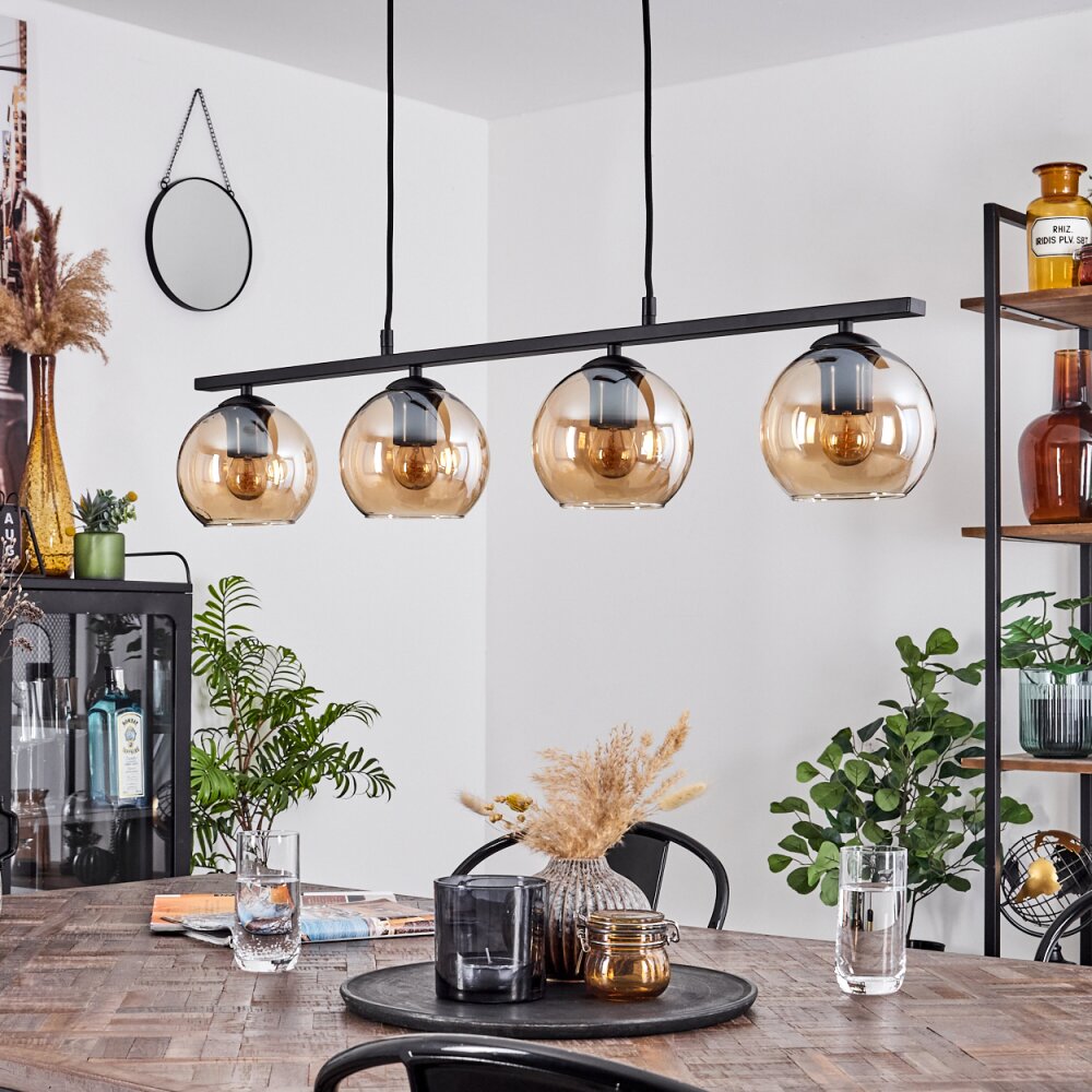 Koyoto Pendant Light glass 15 cm Amber, 4-light sources