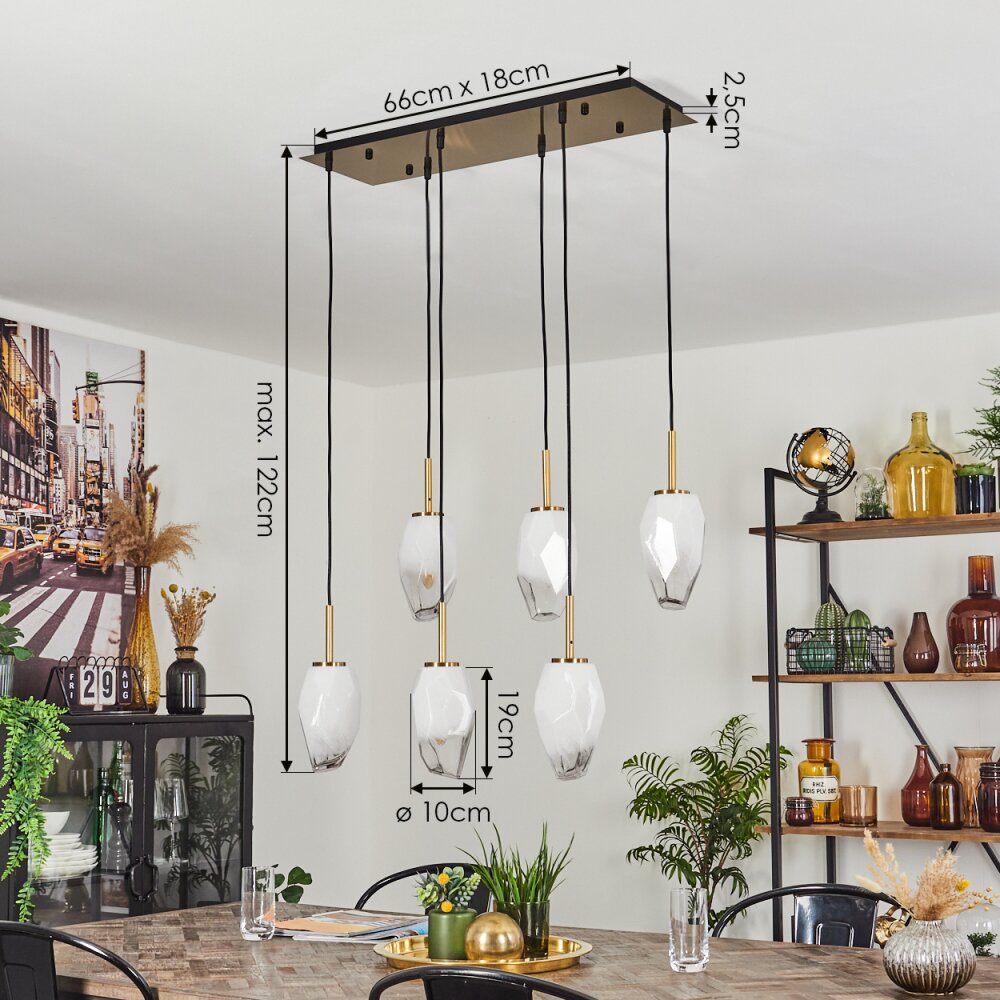 Bocayuva Pendant Light black, 6-light sources