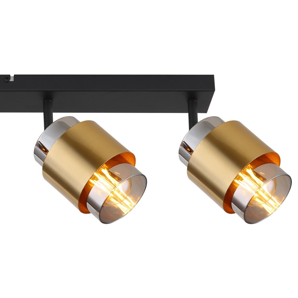 Globo MILLEY Ceiling Light brass, black, 4-light sources