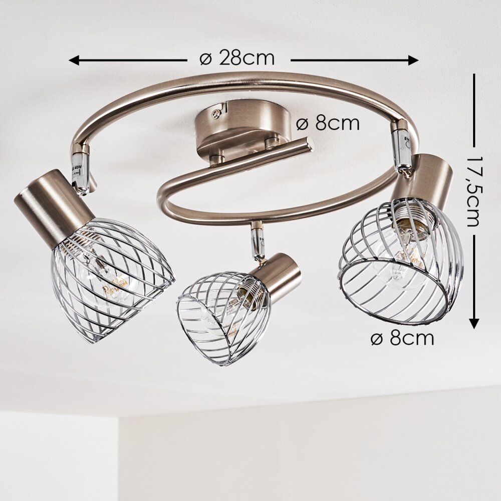 PARADO Ceiling light matt nickel, 3-light sources