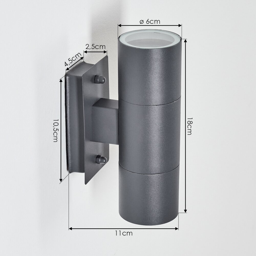 Malaga Outdoor Wall Light anthracite, 2-light sources