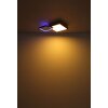 Globo JACKY Ceiling Light LED Wood like finish, black, 2-light sources, Remote control, Colour changer