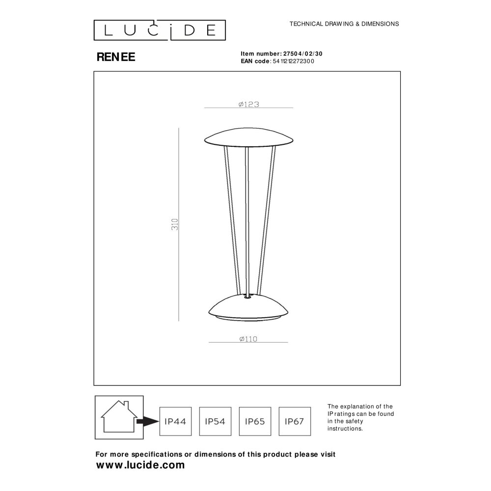 Lucide RENEE Table lamp LED black, 1-light source