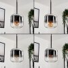 Lauden Pendant Light glass 15 cm chrome, clear, Smoke-coloured, 1-light source