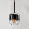 Lauden Pendant Light glass 15 cm chrome, clear, Smoke-coloured, 1-light source