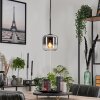 Lauden Pendant Light glass 15 cm chrome, clear, Smoke-coloured, 1-light source