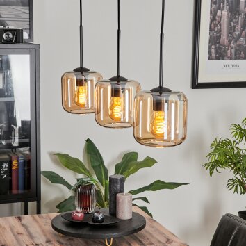 Lauden Pendant Light glass 15 cm Amber, 3-light sources