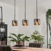 Lauden Pendant Light glass 15 cm chrome, Smoke-coloured, 3-light sources