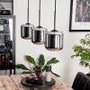 Lauden Pendant Light glass 15 cm chrome, Smoke-coloured, 3-light sources