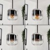 Lauden Pendant Light glass 15 cm chrome, clear, Smoke-coloured, 4-light sources