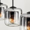 Lauden Pendant Light glass 15 cm chrome, clear, Smoke-coloured, 4-light sources