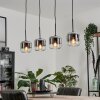 Lauden Pendant Light glass 15 cm chrome, clear, Smoke-coloured, 4-light sources